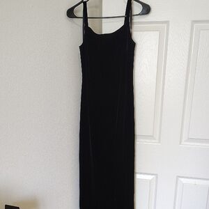 Elegant Long Blue Velour Dress